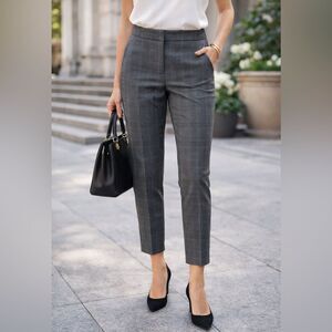 Kobi Halperin Tailored Plaid Ankle Cigarette Trousers | Size 2